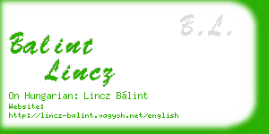 balint lincz business card